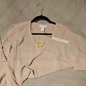 House of Harlow 1960 Cream Knit Swim Cover